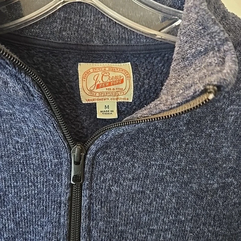 J Crew 1/2 Zip Pullover Knit Sweater Blue‎ Men's Size M Classy Preppy